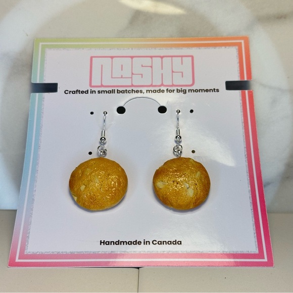 Chunky Macadamia Nut Cookie - Handmade Earrings - Picture 5 of 6